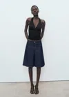 Mango V-neck Top With Open Back Black
