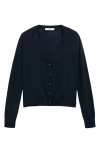 Mango V-neck Wool Cardigan In Black