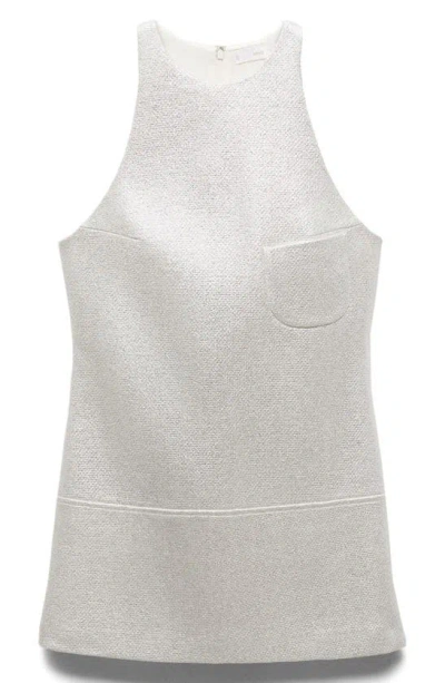 Mango Valencia Sleeveless Shift Minidress In Silver