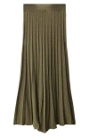 Mango Valenti Pleated Maxi Sweater Skirt In Brown