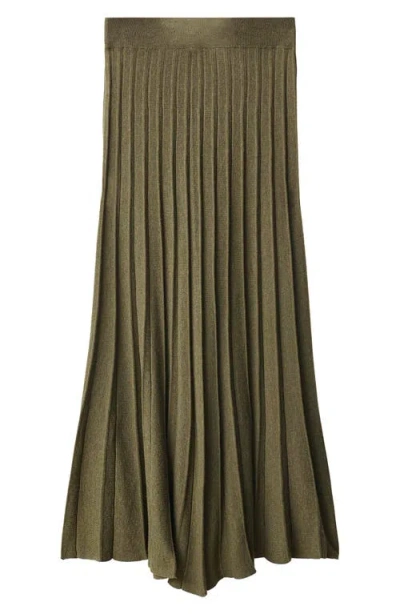 Mango Valenti Pleated Maxi Sweater Skirt In Brown