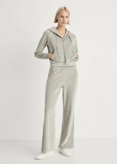 Mango Velour Sweatshirt With Soft Touch Aqua Green
