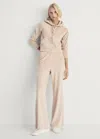 Mango Velour Pants With Soft Touch In Light/pastel Grey