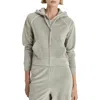 Mango Velour Zip Hoodie In Aqua Green