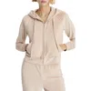 Mango Velour Zip Hoodie In Neutral