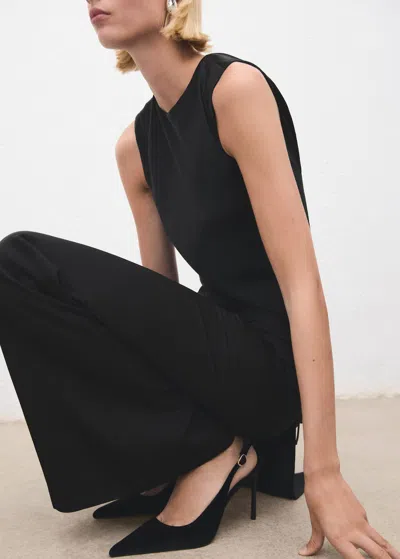 Mango Chaussure À Talon Velours Noir - Femme - 42 -  In Black