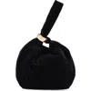 Mango Velvet Loop Handle Pouch Bag In Black