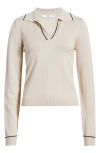 Mango Verta Collar Sweater In Light Pastel Grey
