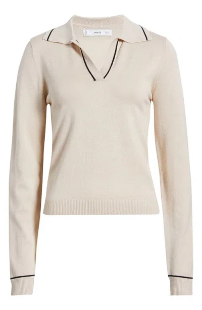 Mango Verta Collar Sweater In Light Pastel Grey