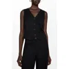 Mango Suit Waistcoat With Buttons Black In Black
