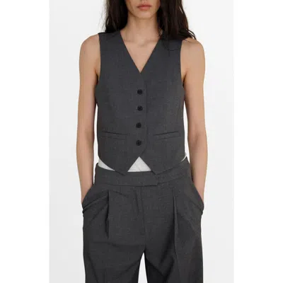 Mango Vest With Adjustable Back Half Belt In Grey