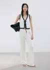Mango Vest With Bows In White