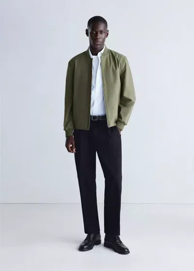 Mango Veste Bomber Déperlante Thermorégulatrice In Kaki