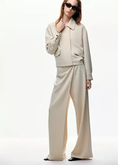 Mango Veste Bomber Poches In Écru
