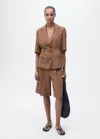 Mango Veste Chocolat - Femme - S -