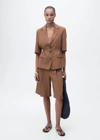 Mango Veste Chocolat - Femme - S -