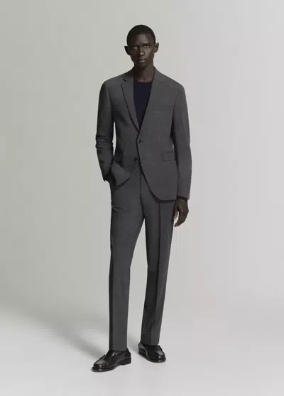 Mango Veste Costume París Super Slim-fit In Gris Chiné Foncé