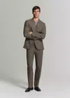 Mango Turin 100% Wool Suit Blazer In Medium Brown