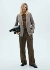 Mango Double-breasted Blazer Brown In Marron