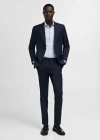 Mango Slim Fit Structured Suit Shirt Sky Blue In Bleu Ciel