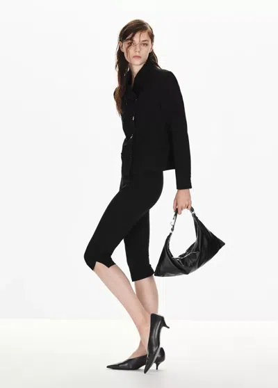 Mango Veste Crop Croisée In Noir