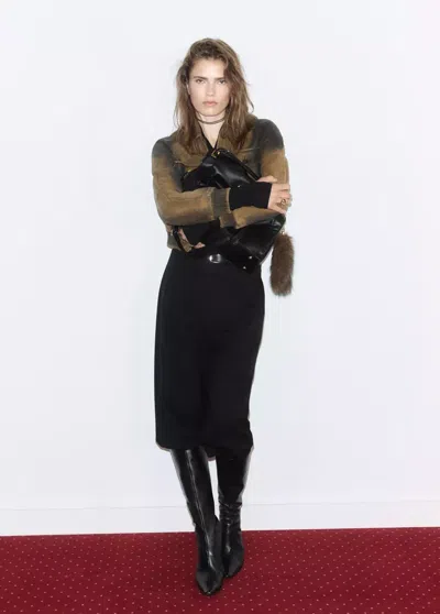 Mango Veste Cuir Effet Usé In Brown