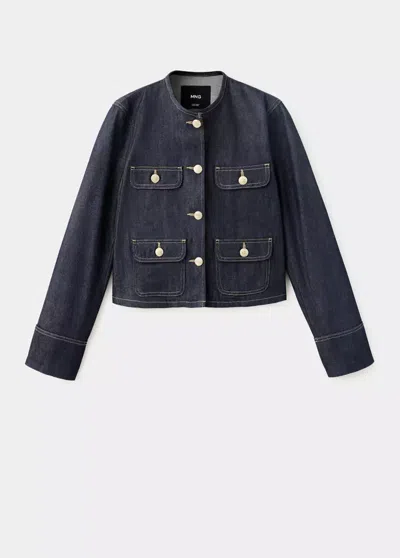 Mango Veste Denim Poches In Bleu