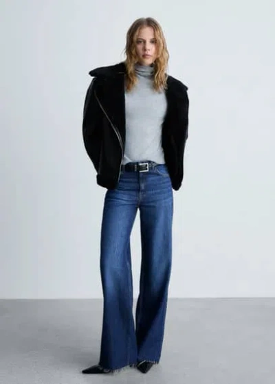 Mango Veste Double Face Similicuir Noir - Femme - Xxl -