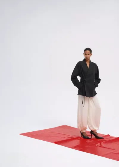 Mango Veste Droite À Naud In Gris Anthracite