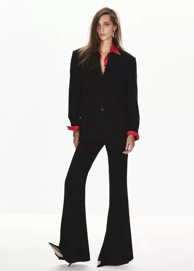 Mango Veste Droite Avec Poches À Rabat In Noir