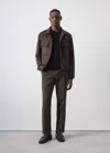 Mango Veste Effe Daim Poches In Marron