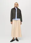 Mango Corduroy Collar Denim Jacket In Gray