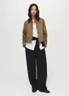 Mango Veste En Jean Col Velours Côtelé Ocre - Femme - L -  In Brown