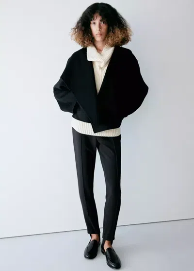 Mango Veste En Laine Col Châle In Noir
