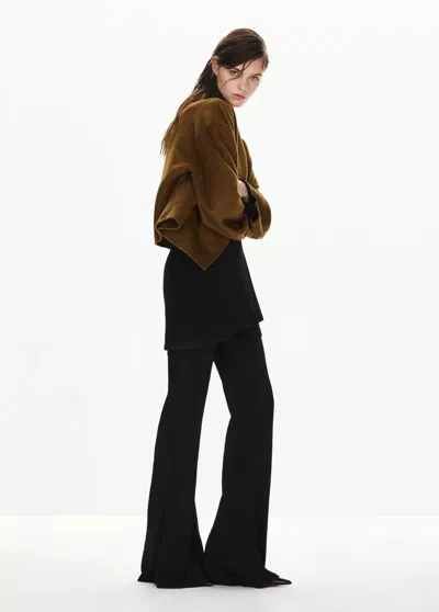Mango Veste En Mélange De Laine À Revers In Marron Moyen