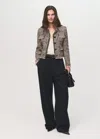Mango Veste En Tweed À Poches Noir - Femme - L -  In Black