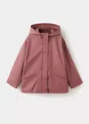 Mango Veste Enduite Avec Capuche In Rose