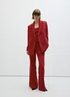 Mango Iguana One Button Blazer In Rouge