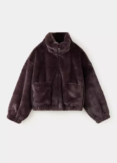 Mango Kids' Veste Imitation Fourrure In Brown