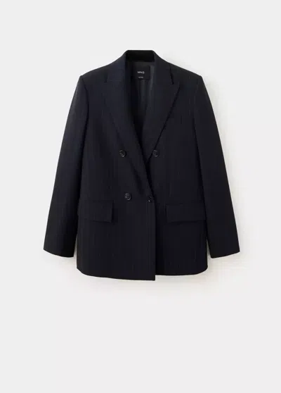 Mango Veste Irise In Bleu Marine