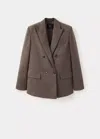 Mango Veste Irise In Chocolat
