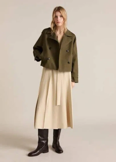 Mango Veste Kaki - Femme - Xxl -