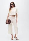 Mango Veste Maille Manches Courtes Écru - Femme - L -  In Sand