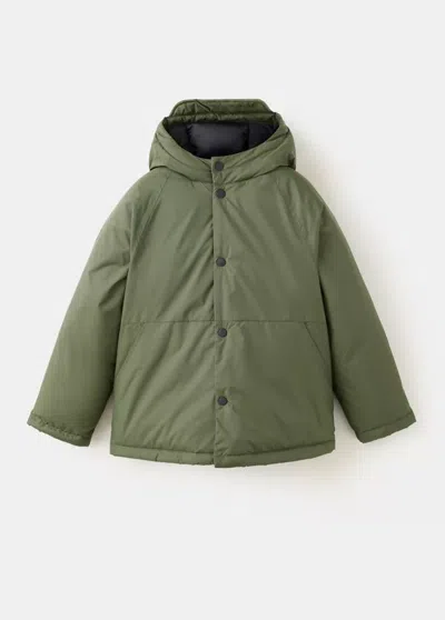 Mango Kids' Veste Matelassée Capuche In Kaki