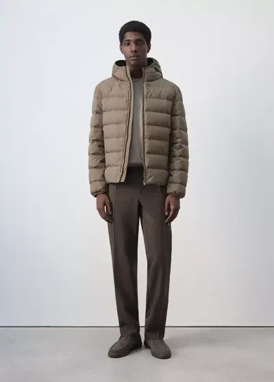 Mango Veste Matelassée Hydrofuge In Marron Moyen
