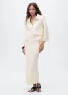 Mango Veste Poches Manches Trois Quarts Écru - Femme - L -  In Neutral