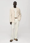 Mango Chemise Regular Fit Coton Oxford In Beige