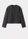 Mango Bomber Jacket With Mandarin Buttons In Gray