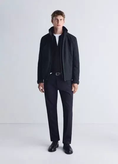 Mango Veste Technique Rembourrée Waterproof In Bleu Nuit