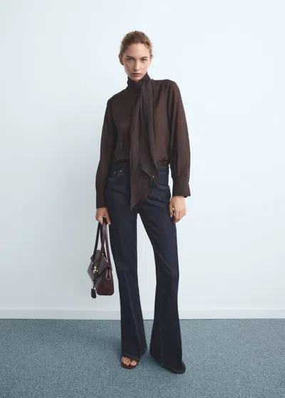 Mango Violet Flared High-rise Jeans Open Blue